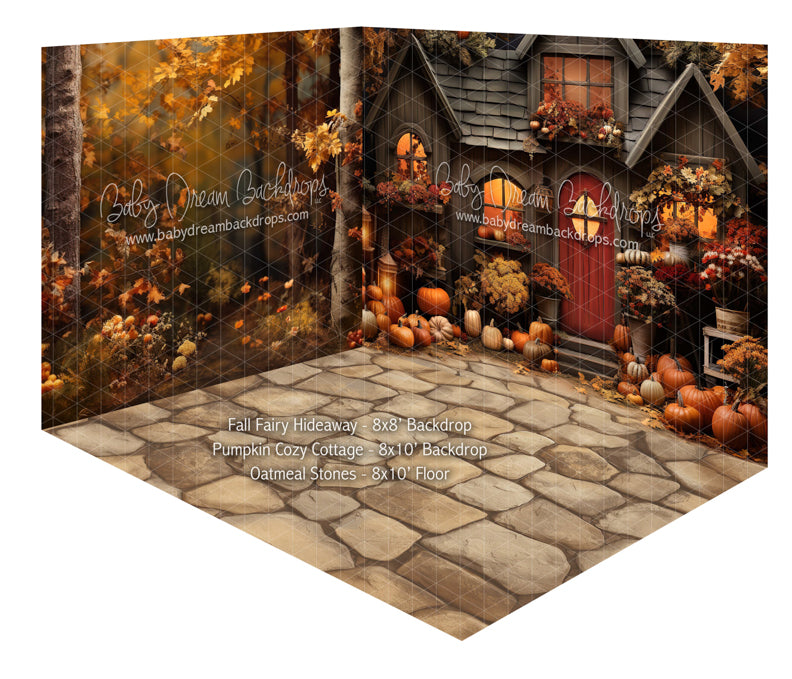 Room Fall Fairy Hideaway + Pumpkin Cozy Cottage + Oatmeal Stones