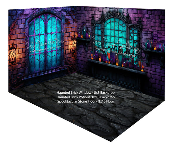 Haunted Brick Window + Haunted Brick Potions + Spooktacular Stone Floor