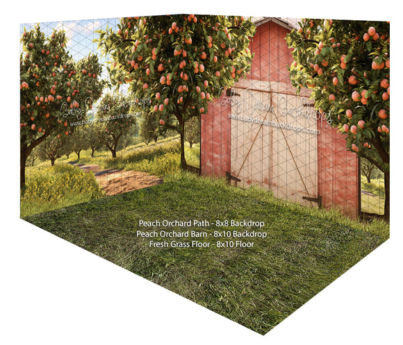 Peach Orchard Path + Peach Orchard Barn + Fresh Grass Floor