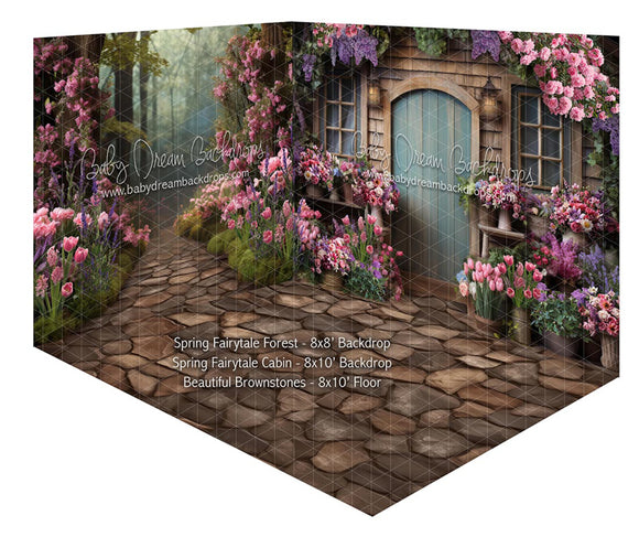 Room Spring Fairytale Path + Spring Fairytale Cabin + Beautiful Brownstones
