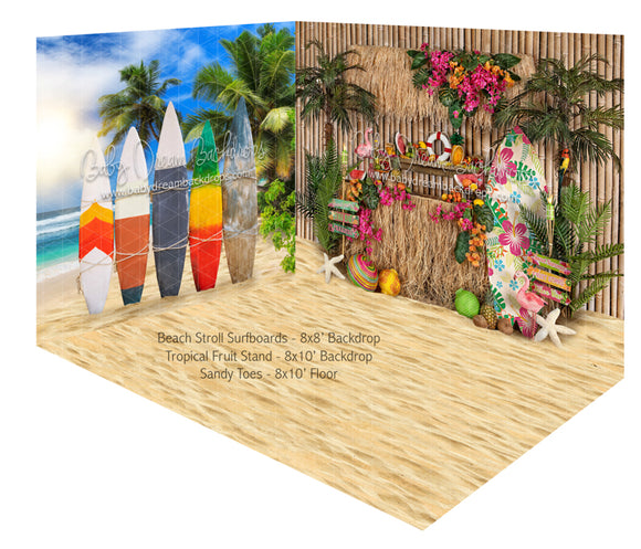 Beach Stroll Surfboards and Tropical Fruit Stand Room