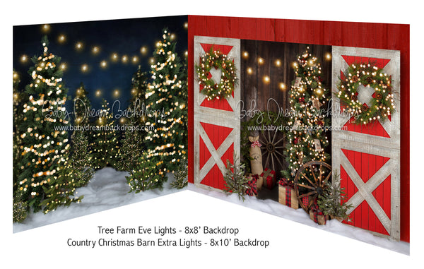 Tree Farm Eve Lights and Country Christmas Barn Extra Lights