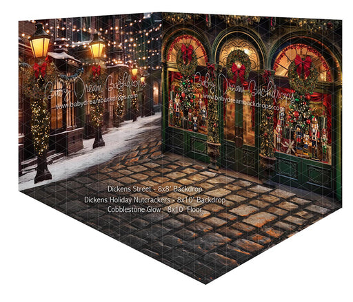 Room Dickens Street + Dickens Holiday Nutcrackers + Cobblestone Glow