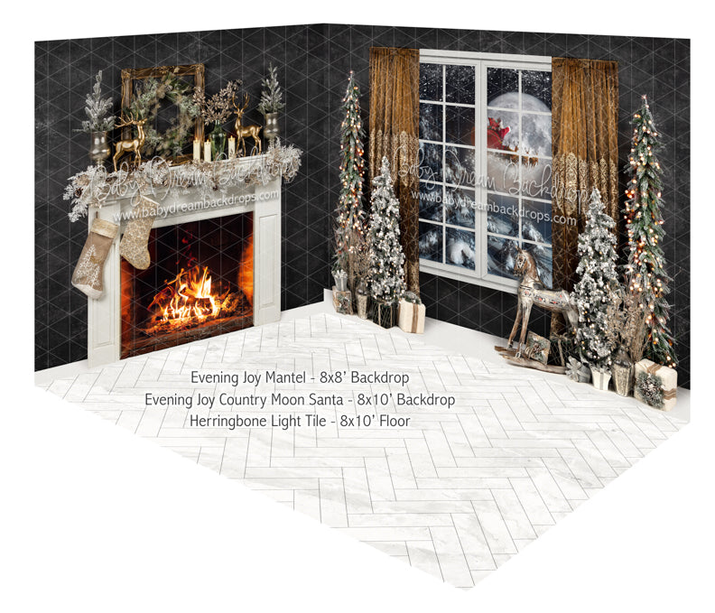 Evening Joy Mantel and Evening Joy Country Moon Santa Room