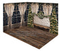 Room Midnight Twinkle Window + Midnight Twinkle White Queen Headboard Trees + Archer Horizontal Planks 