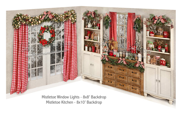 Mistletoe Window Lights and Mistletoe Kitchen Bundle