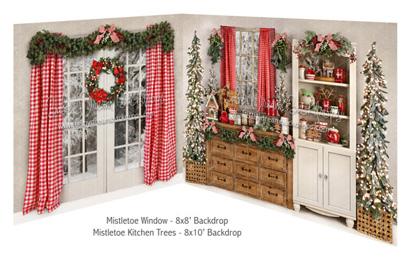 Mistletoe Window and Mistletoe Kitchen Trees Bundle