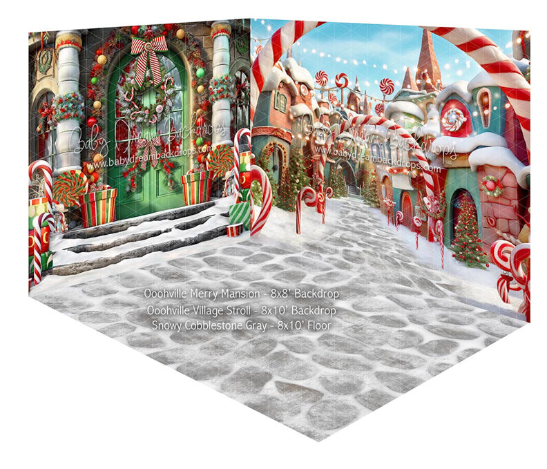 Room Ooohville Merry Mansion + Oohville Village Stroll + Snowy Cobblestone Gray