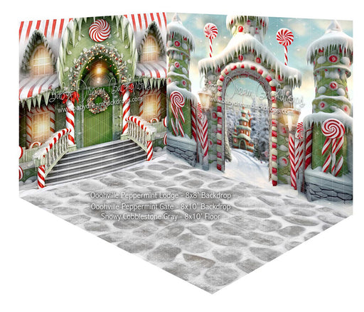 Room Ooohville Peppermint Lodge + Oohville Gate + Snowy Cobblestone Gray