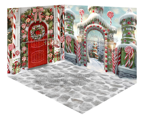 Room Ooohville Peppermint Place + Oohville Gate + Snowy Cobblestone Gray