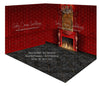 Royal Red Wall and Fireplace Room