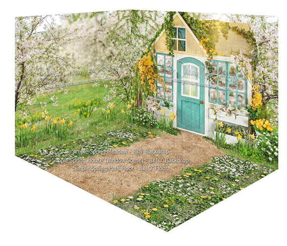 Simple Spring Meadow and House (Window Scene) Room