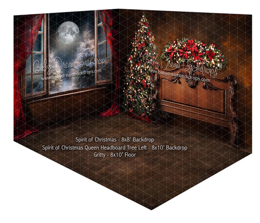 Room Spirit of Christmas + Spirit of Christmas  Queen Headboard Tree Left + Gritty