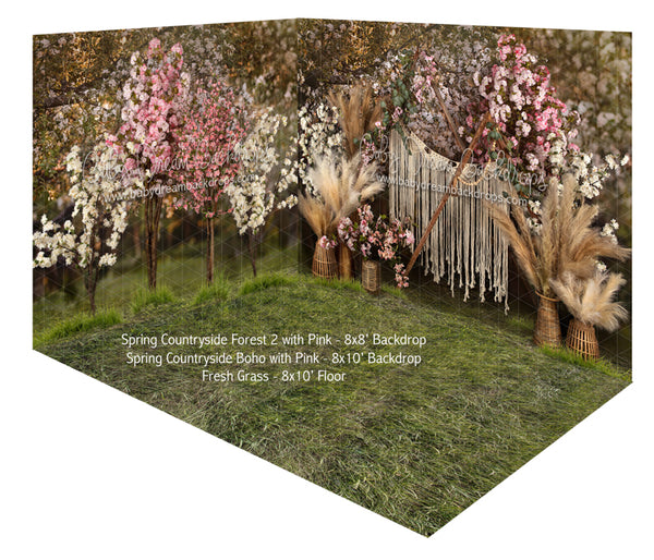 Spring Countryside Forest 2 with Pink and Boho Pink Room