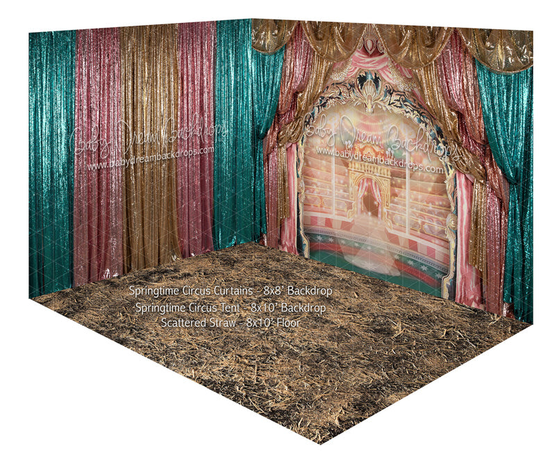 circus tent fabric Springtime Circus Curtains and Tent Room — Baby Dream Backdrops