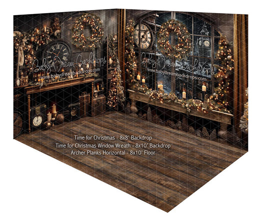 Room Time for Christmas + Time for Christmas Window Wreath + Archer Planks Horizontal (JA)