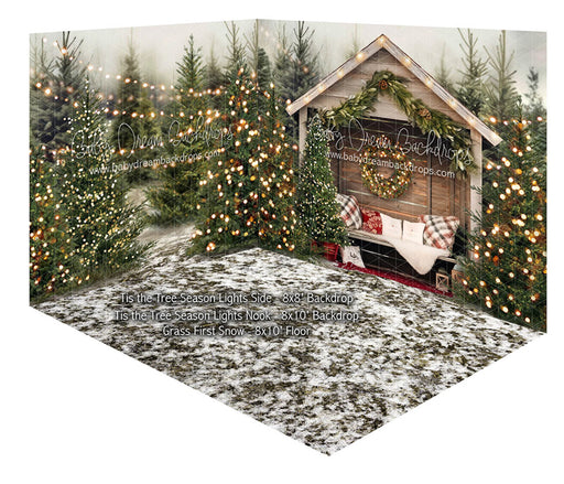 Room Tis the Tree Season Lights Side + Tis the Tree Season Lights Nook + Grass First Snow (JA)