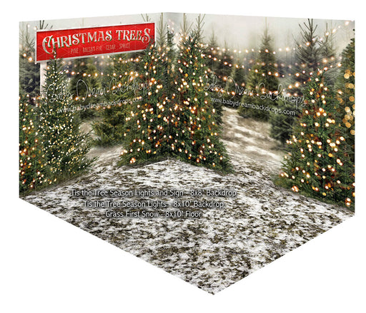 Room Tis the Tree Season Lights and Sign + Tis the Tree Season Lights + Grass First Snow (JA) 