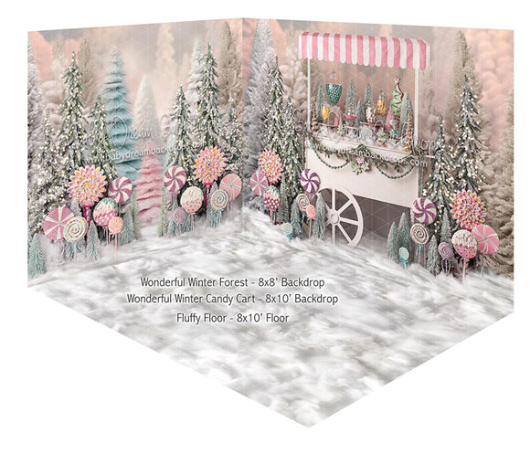 Room Wonderful Winter Forest + Wonderful Winter Candy Cart + Fluffy Floor