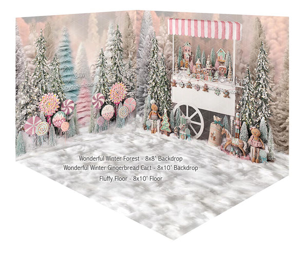 Room Wonderful Winter Forest + Wonderful Winter Gingerbread Cart + Fluffy Floor