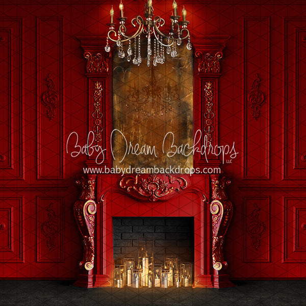 X Drop royal red fireplace cc