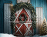 Rustic Blue Christmas Barn Closeup (MD)