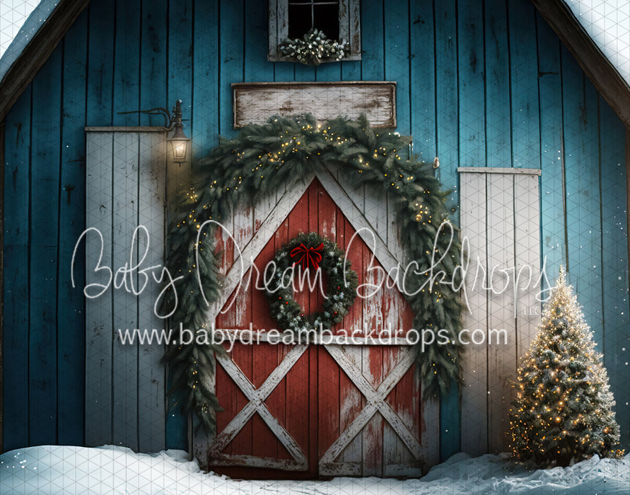 Rustic Blue Christmas Barn (MD)
