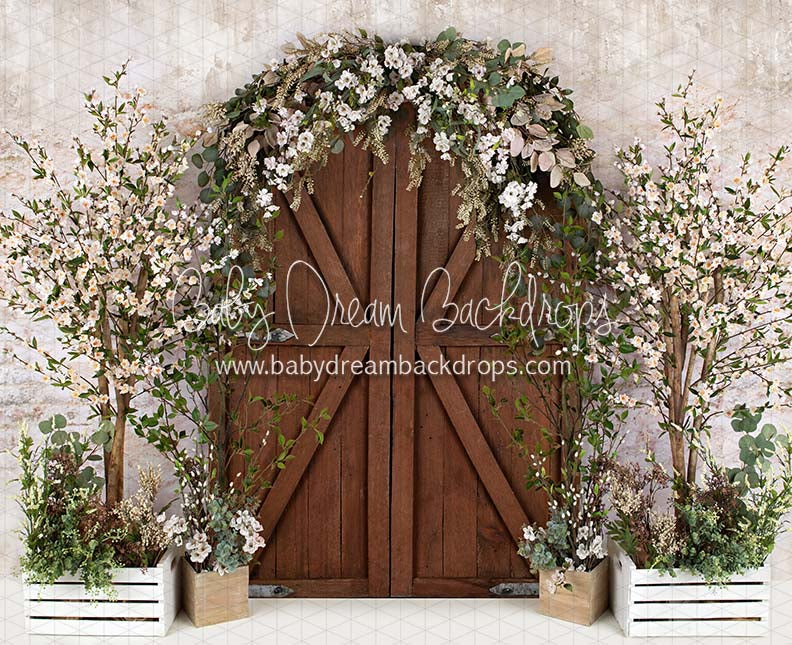 Rustic Spring Welcome (Brown Door)