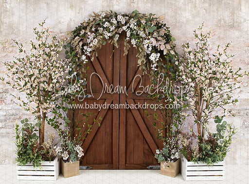 Rustic Spring Welcome (Brown Door)