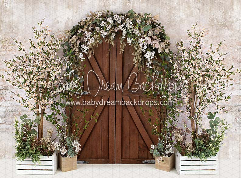Rustic Spring Welcome (Brown Door)