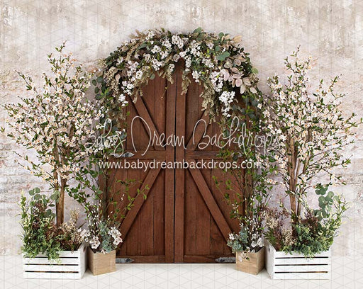 Rustic Spring Welcome (Brown Door)