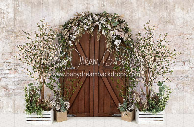 Rustic Spring Welcome (Brown Door)