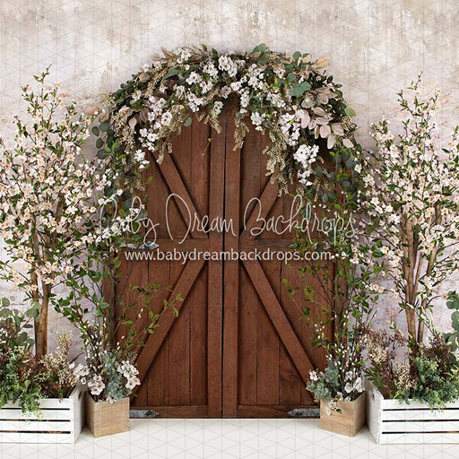 Rustic Spring Welcome (Brown Door)