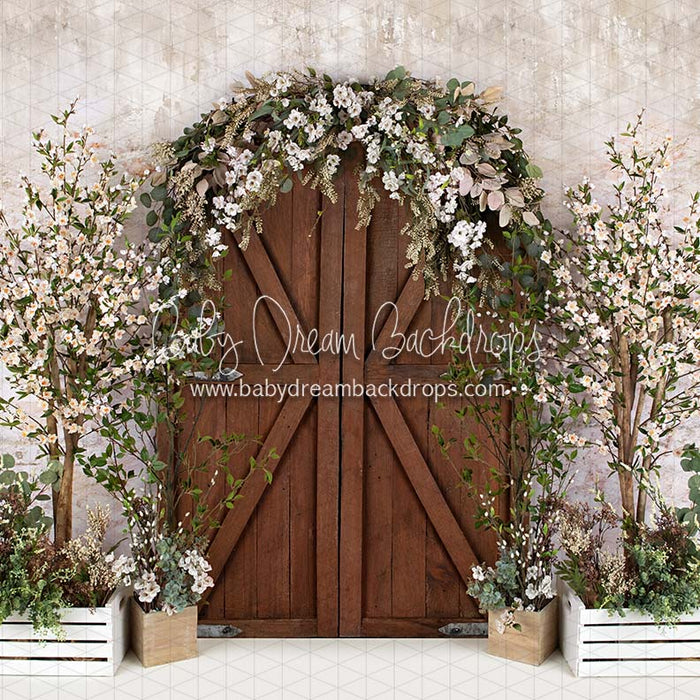 Rustic Spring Welcome (Brown Door)