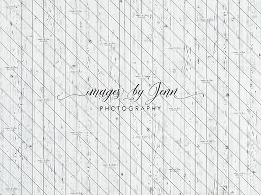 Scraped White Plank Vertical Farbic Drop (JG)