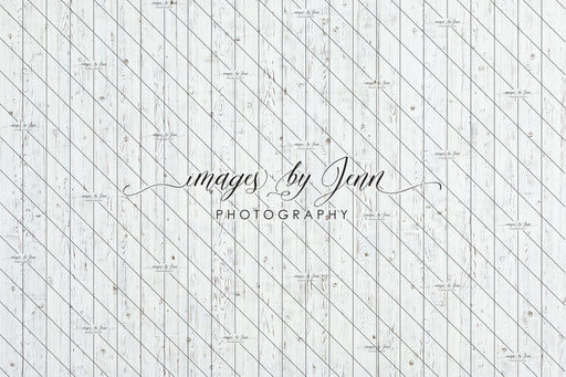 Scraped White Plank Vertical Farbic Drop (JG)