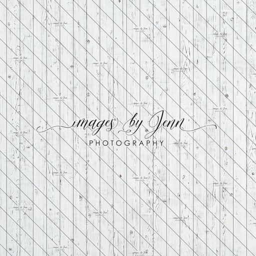 Scraped White Plank Vertical Farbic Drop (JG)