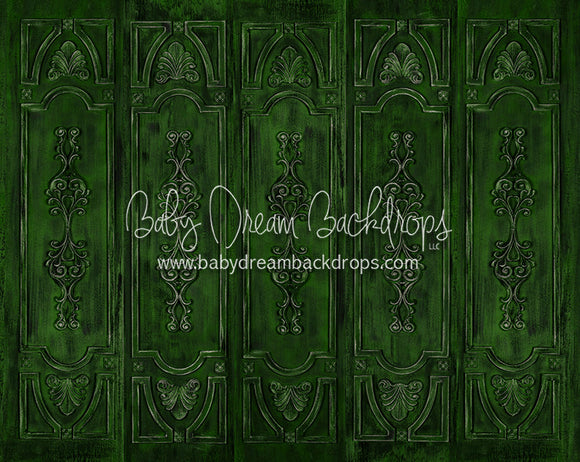 X Drop shabby panels green