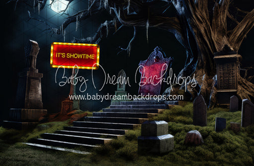 Showtime Cemetery Stairway Sign (JA)