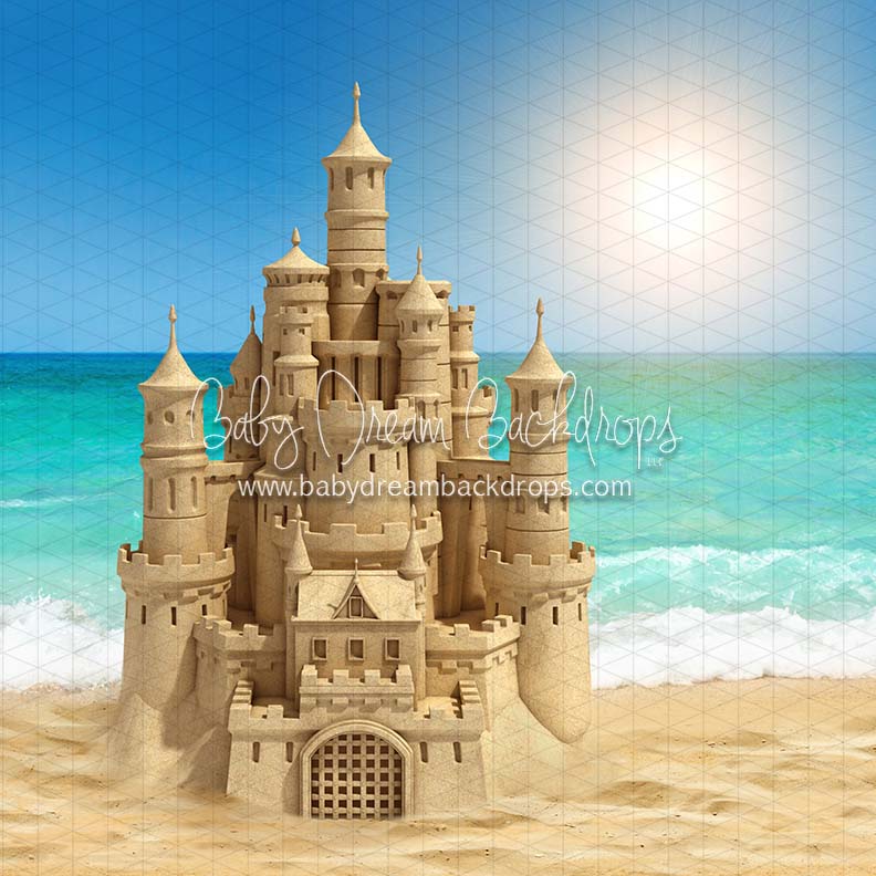 X Drop simple large sand castle – Baby Dream Backdrops