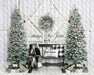 Snowy Plaid Christmas with Bench