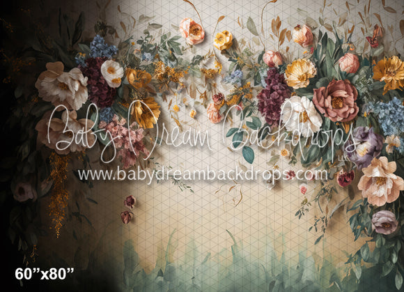 Soft Summer Floral Draped Wall (MD)