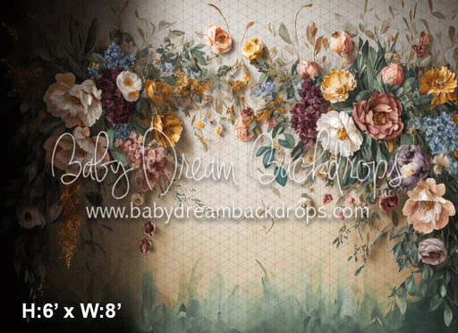 Soft Summer Floral Draped Wall (MD)