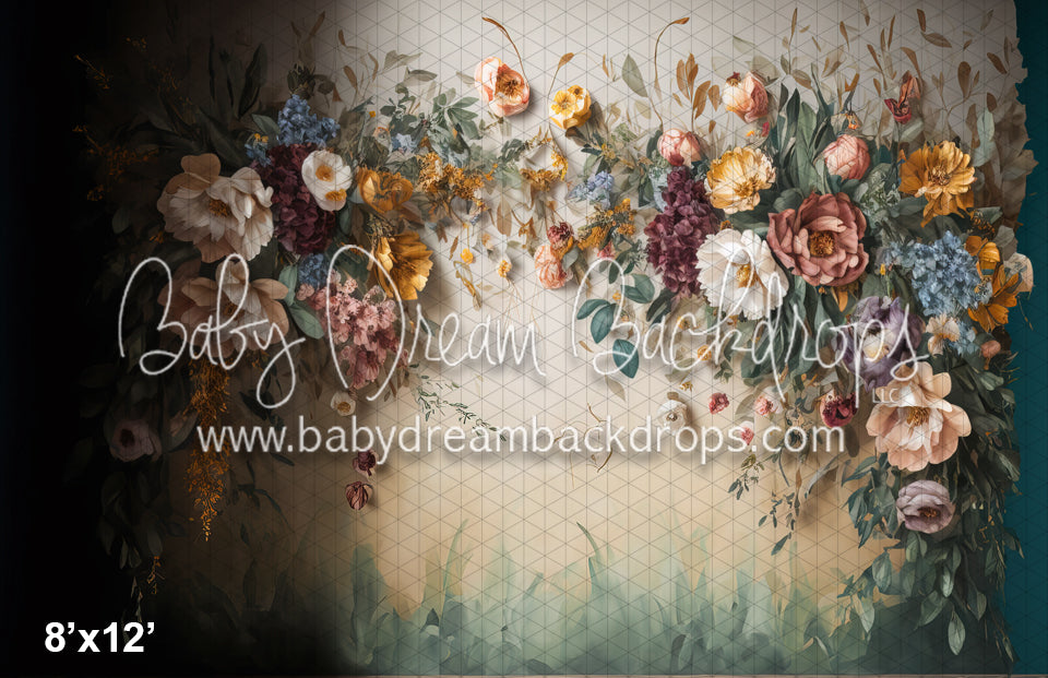 Soft Summer Floral Draped Wall (MD)