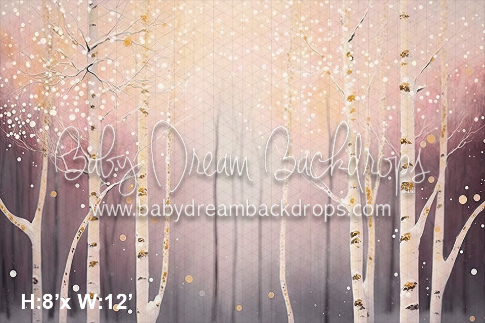 Sparkling Pink Birch Forest (SM) 