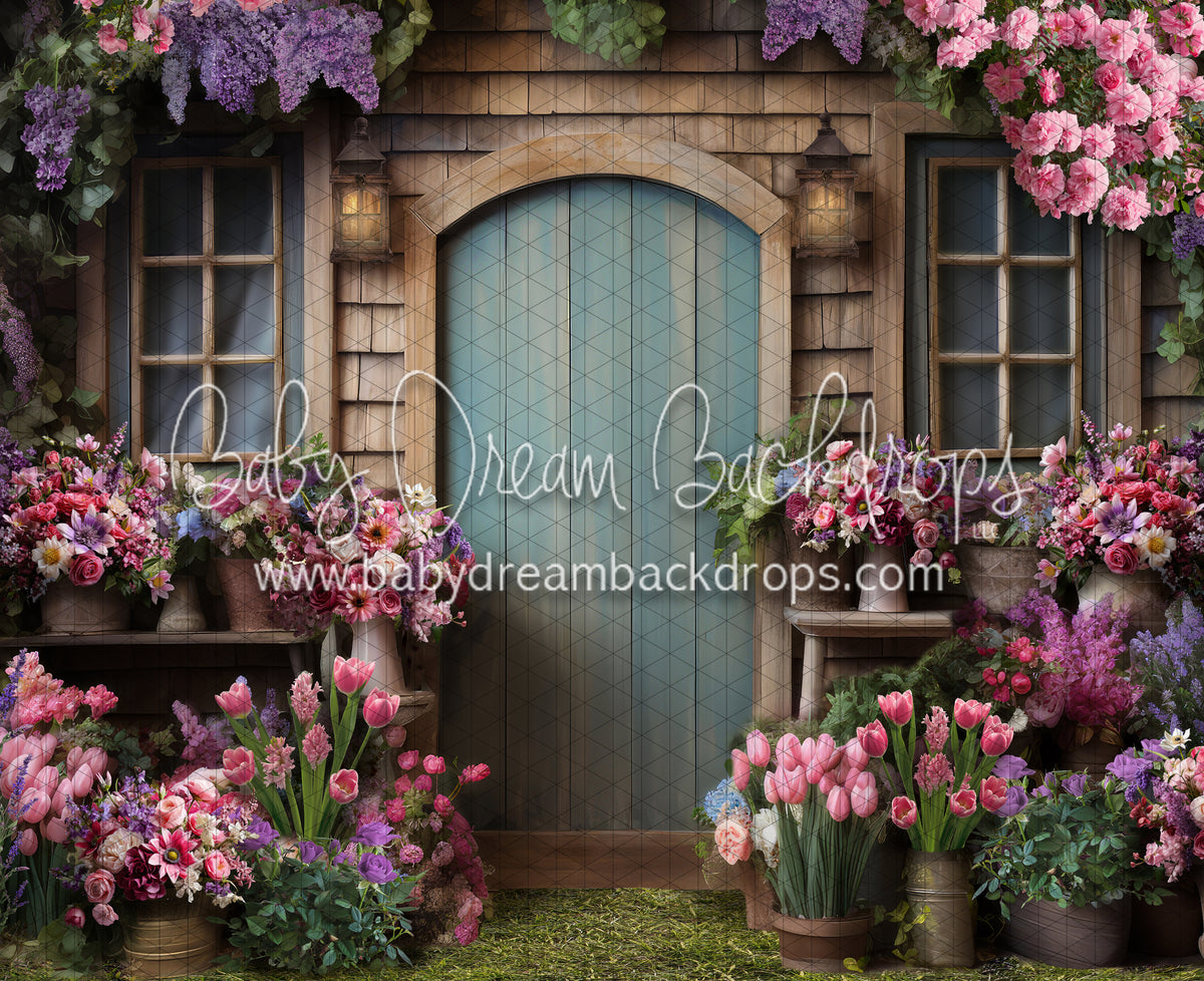 Spring Fairytale Cabin (Grass) (JA) — Baby Dream Backdrops