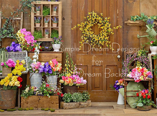 Spring Barn Floral left 6x8 - SD (fleece)