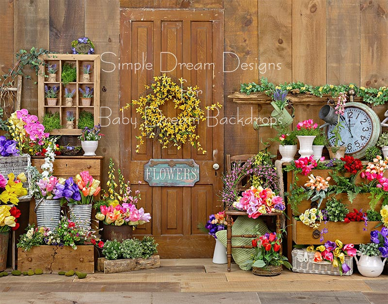 Spring Barn Floral with sign 8x10 - SD (Premium)