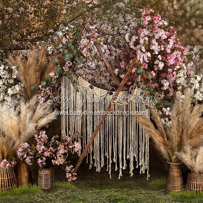 X Drop spring countryside boho with pink ja