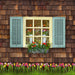 Spring View (Blue Shutters) with Tulips - 8x8 